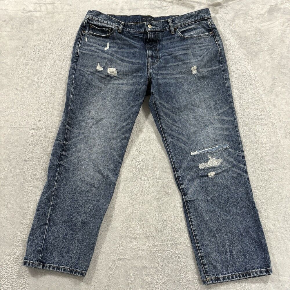 Lucky Brand‎ Jeans Mens 40x28.5* Straight Leg Distressed Blue Denim